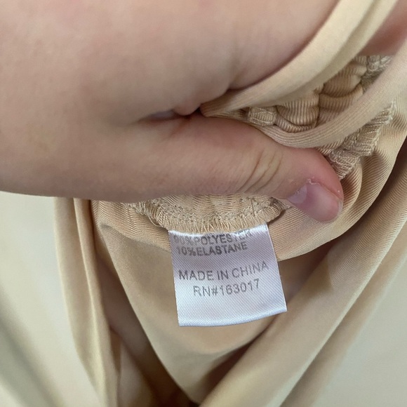 PRINCESS POLLY MAEVE MINI DRESS BEIGE SIZE 6 RUCHED SIDES - Picture 4 of 9